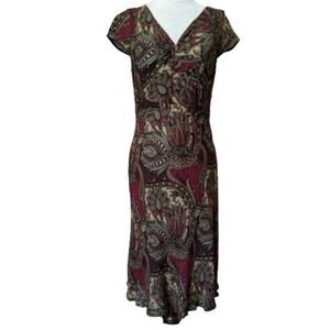 Loft Paisley Midi Length Dress 6P
